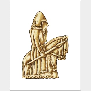 Daring Cavalier: The Lewis Chessmen Knight Design Posters and Art